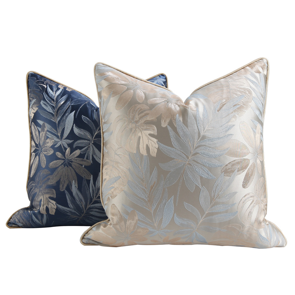 Blau Silber Florale Muster - Kissen