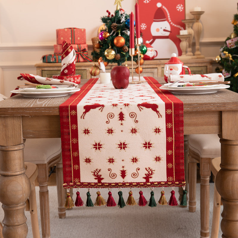 Weihnachten Jacquard - Tischläufer & Kissen