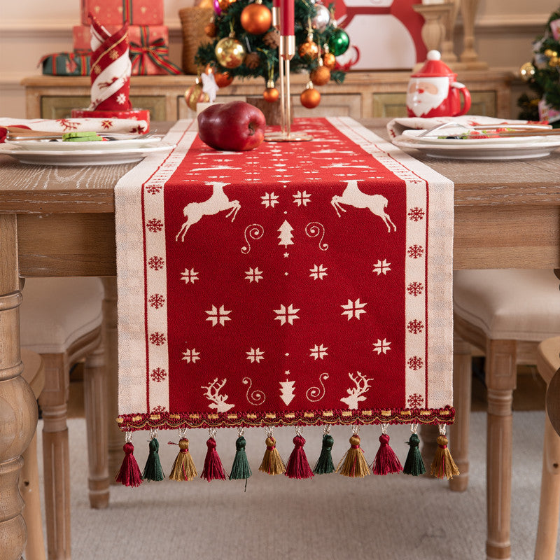 Weihnachten Jacquard - Tischläufer & Kissen